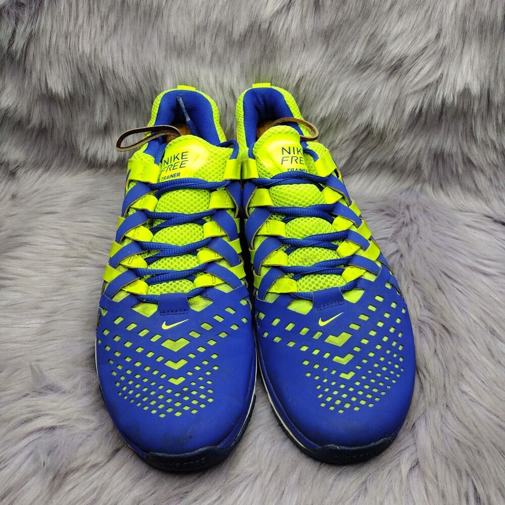 Nike Free Trainer 5.0 Sneakers Mens Size 10.5 Blue Green Neon 579809-700 - Picture 3 of 8